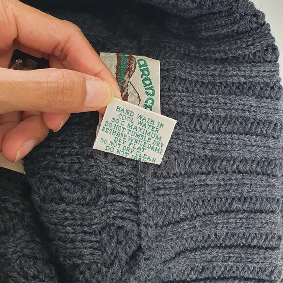 NWT Arancrafts Merino Wool Cable Knit Sweater Jacket - Picture 5 of 7